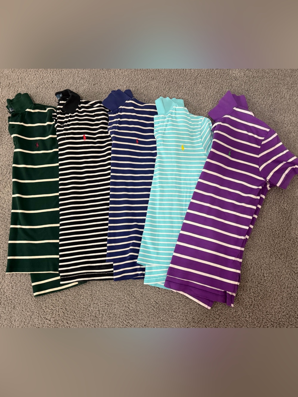 Men’s size Medium Ralph Lauren Striped Mesh Polo Shirt - Multiple Colors